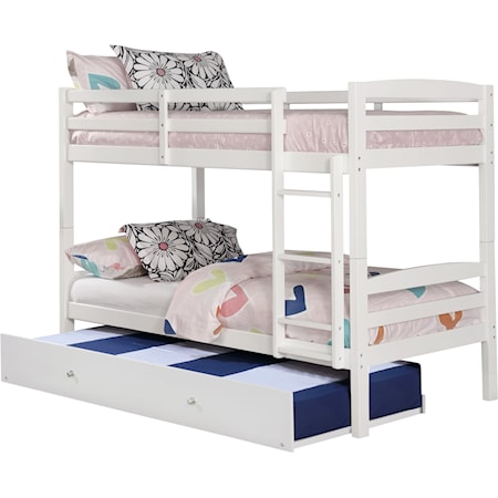 Twin Over Twin Bunk Bed with Trundle