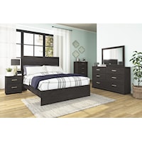 3 Piece Queen Panel Bed, 2 Drawer Nightstand and 4 Drawer Chest Set