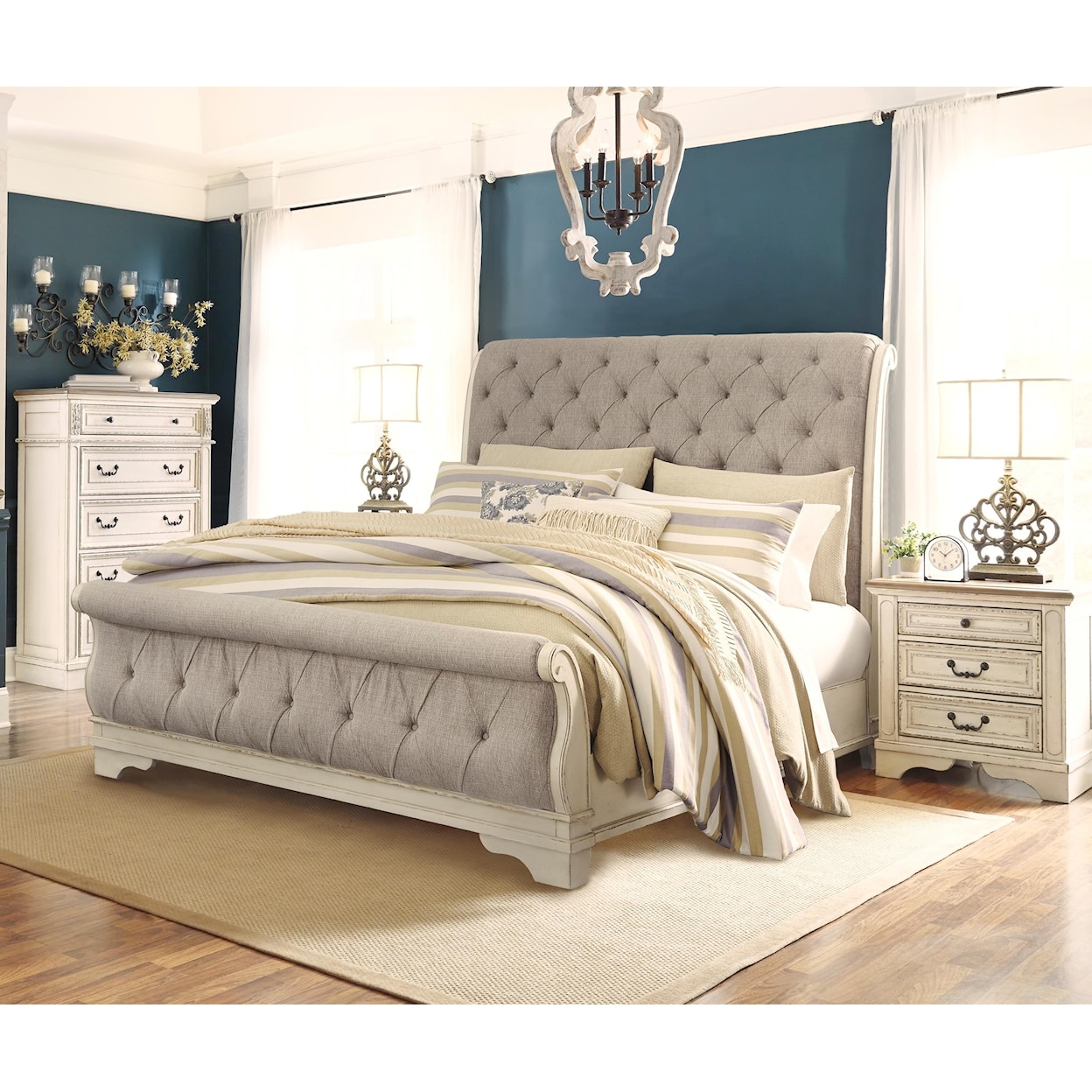 Signature Design by Ashley Realyn 5 Piece King Sleigh Bedroom Set