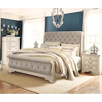 3 Piece King Sleigh Bed, 3 Drawer Dresser and 5 Drawer Chest