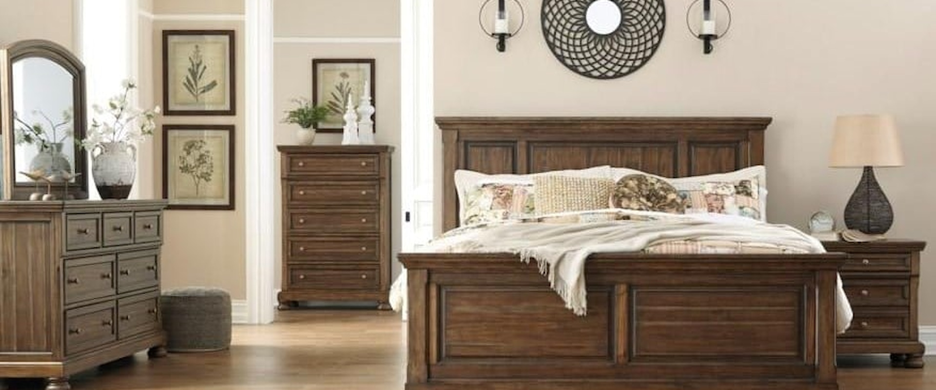 3 Piece King Sleigh Bed with Storage, 2 Drawer Nightstand and 7 Drawer Dresser