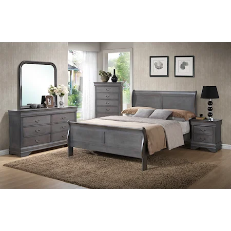 5 Piece Full Sleigh Bedroom Set