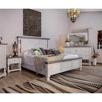 5 Piece Rustic Two-tone King Bedroom Set with Dresser