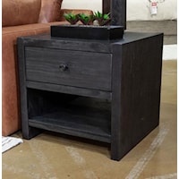 Contemporary 1-Drawer Square End Table