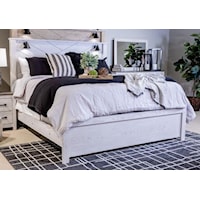 3 Piece King Panel Bed with Lights