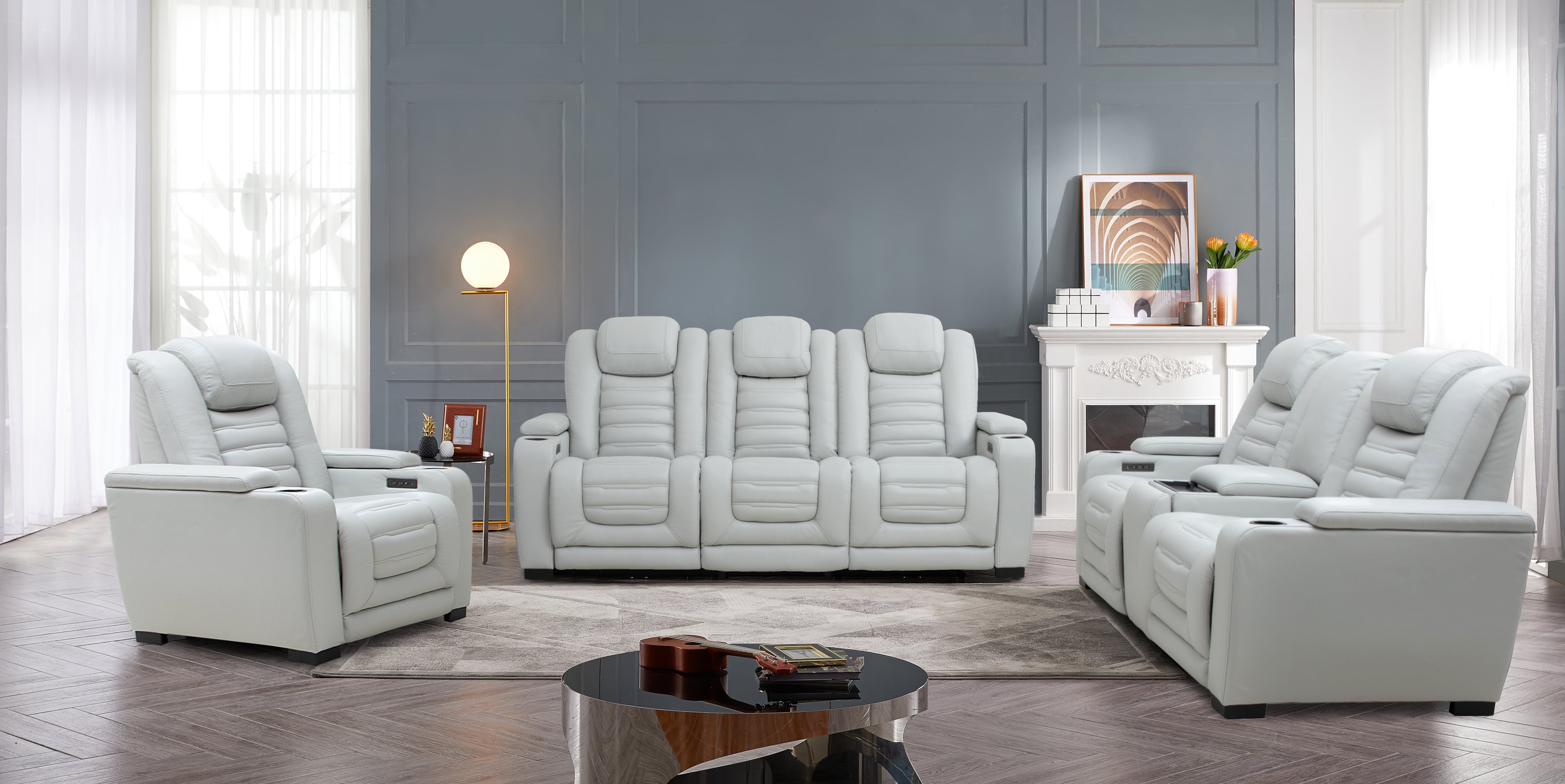 Cheers 80192 815380922 Power Reclining Console Loveseat with Power