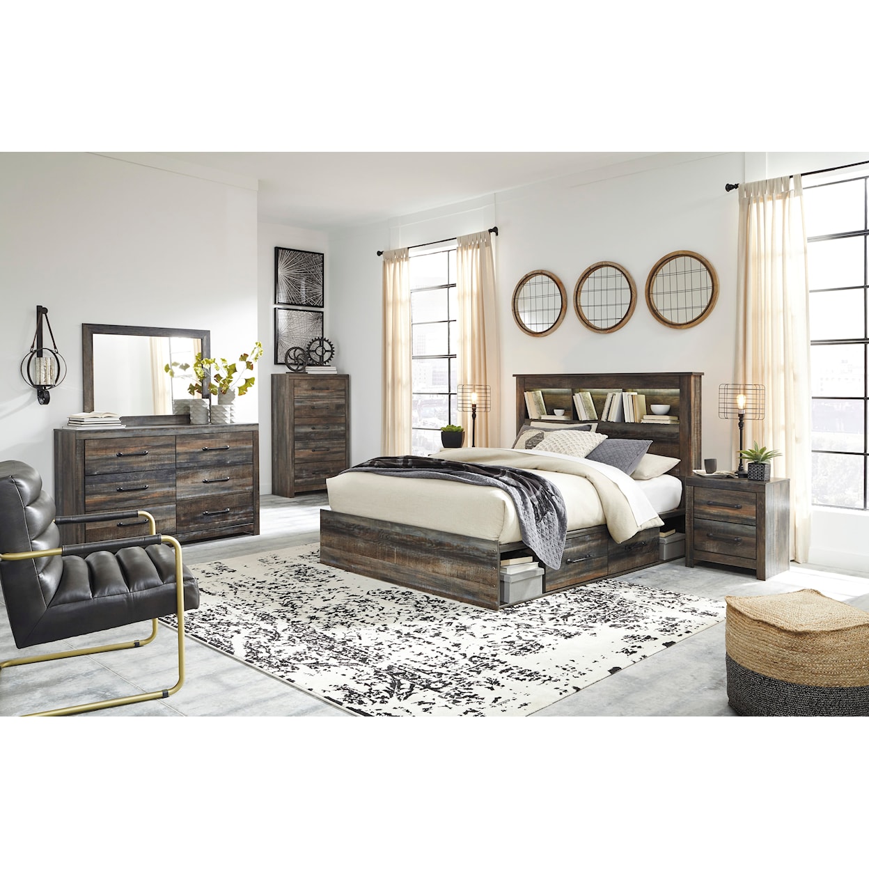 Signature Design by Ashley Drystan 5 Piece Queen Bookcase Bedroom Set