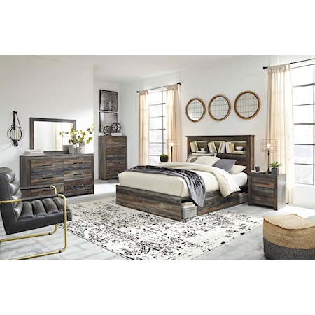 5 Piece Queen Bookcase Bedroom Set