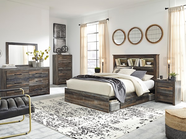 6 Piece Queen Bookcase Bedroom Set