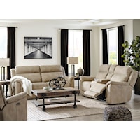 Sand Power Reclining Sofa and Power Recliner Set