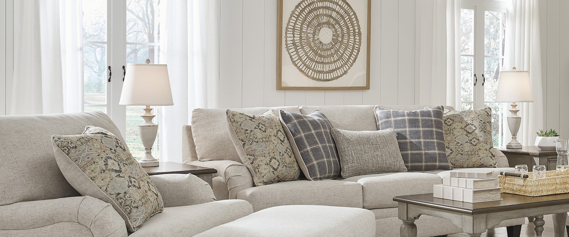 Linen Sofa and Chair Set