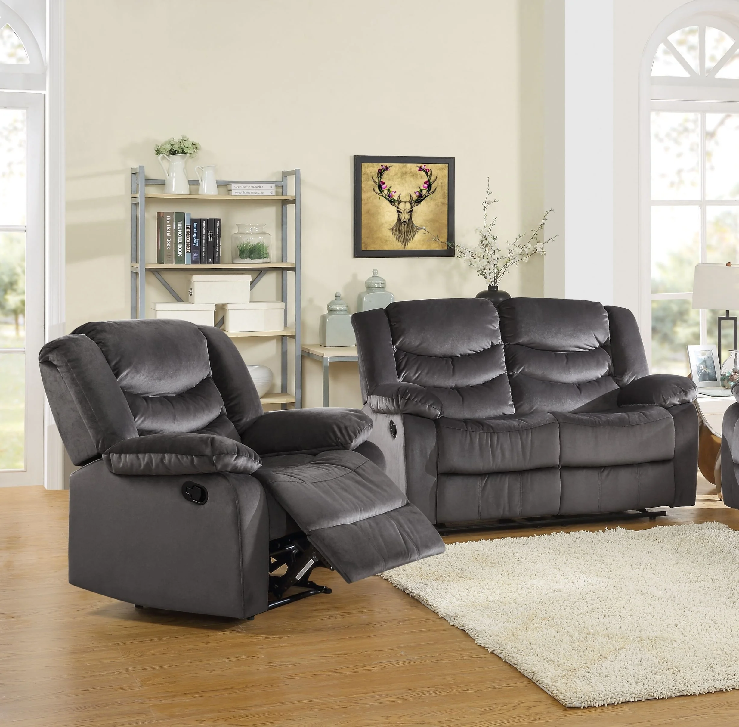 Lifestyle Urbino 817392436 2 Piece Reclining Sofa and Recliner Living