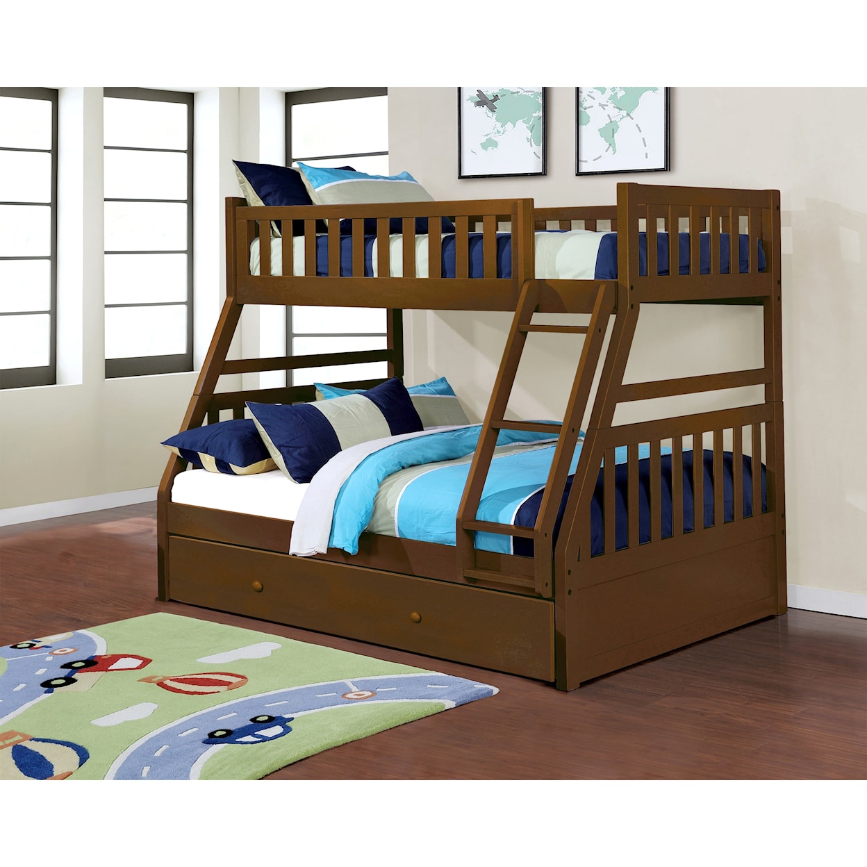 Lifestyle Shira Twin Over Full Bunk Bed with Storage