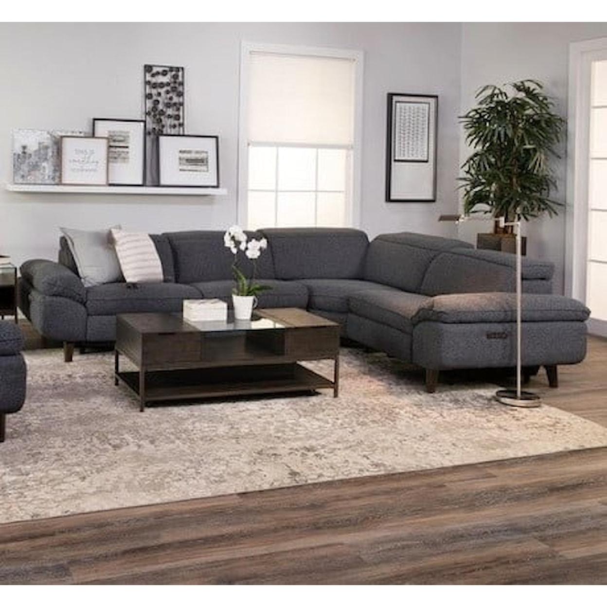 Stitch Ethan 4 Piece 2 Power Recliner Sectional