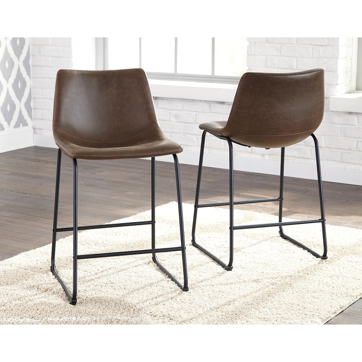 Signature Design by Ashley Centiar 2 24" Upholstered Bar Stool Set