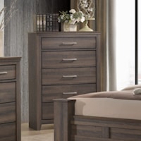 Contemporary 5-Drawer Chest in Grey