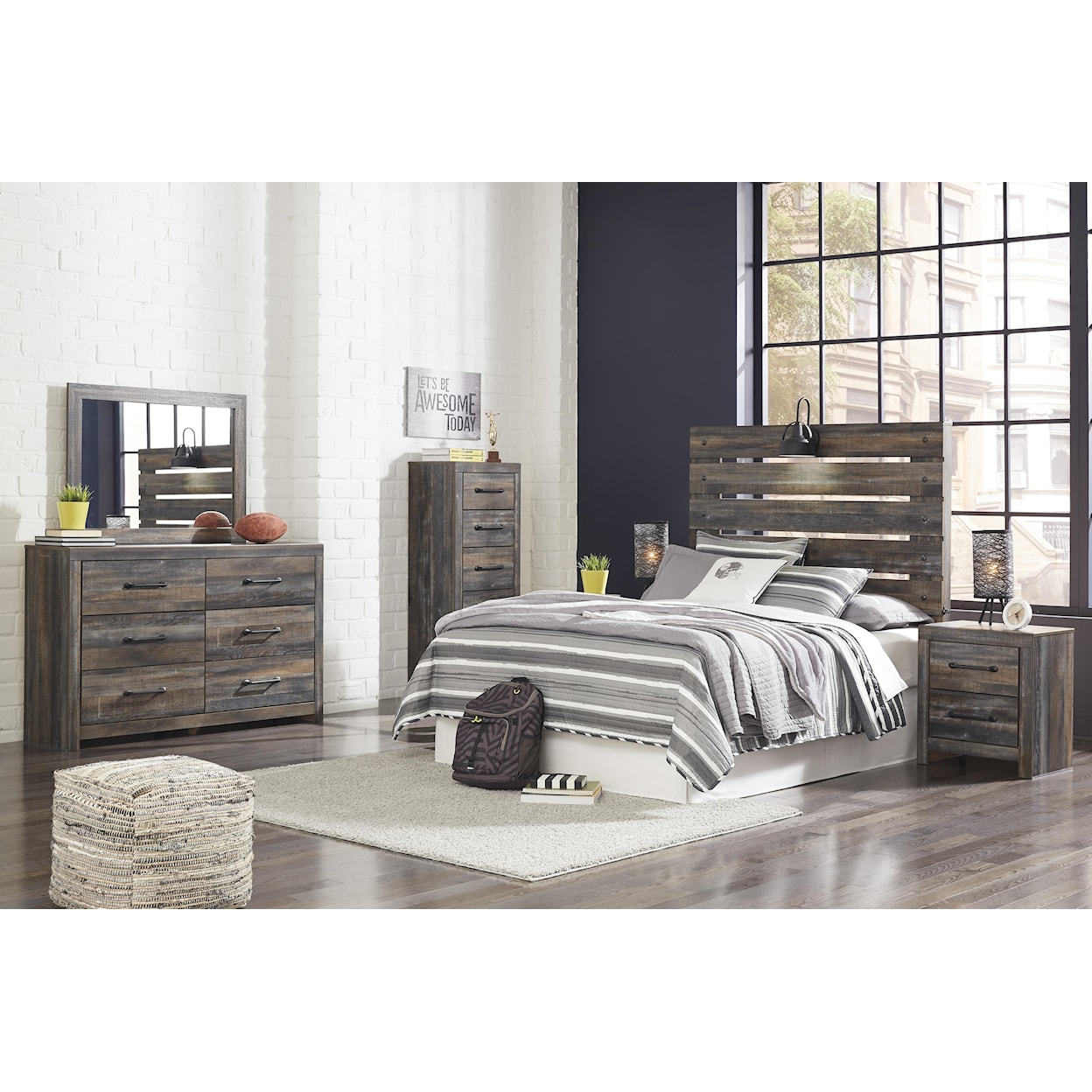 Signature Design by Ashley Drystan Queen Panel Bed Package