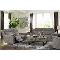 Slate Power Reclining Sofa and Power Recliner Set