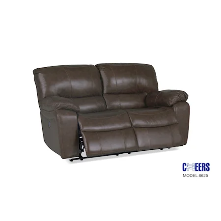 Leather Match Power Reclining Loveseat