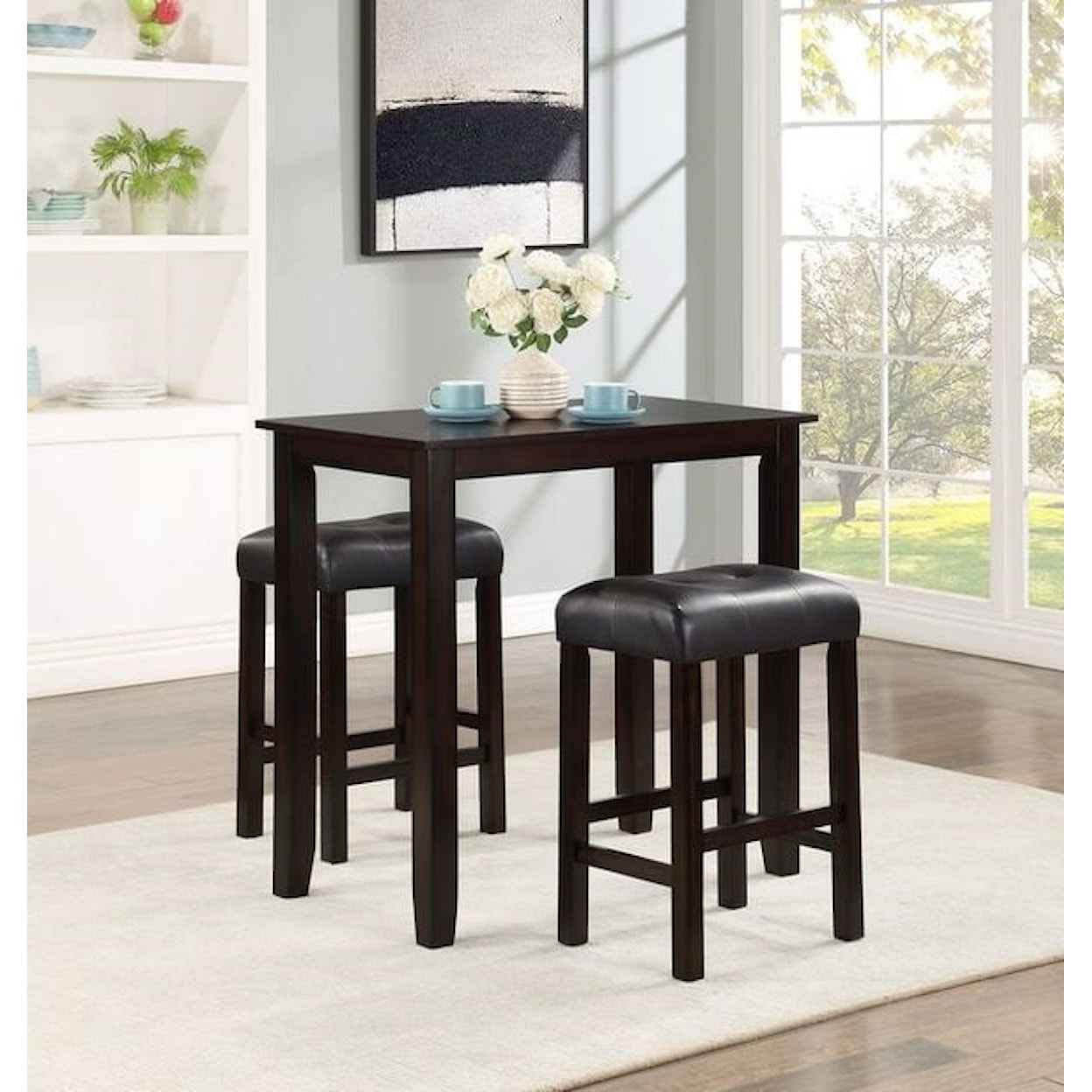 Vilo Home Rhode Island 3 Piece Counter Height Dining Set