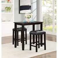 3 Piece Counter Height Dining Set