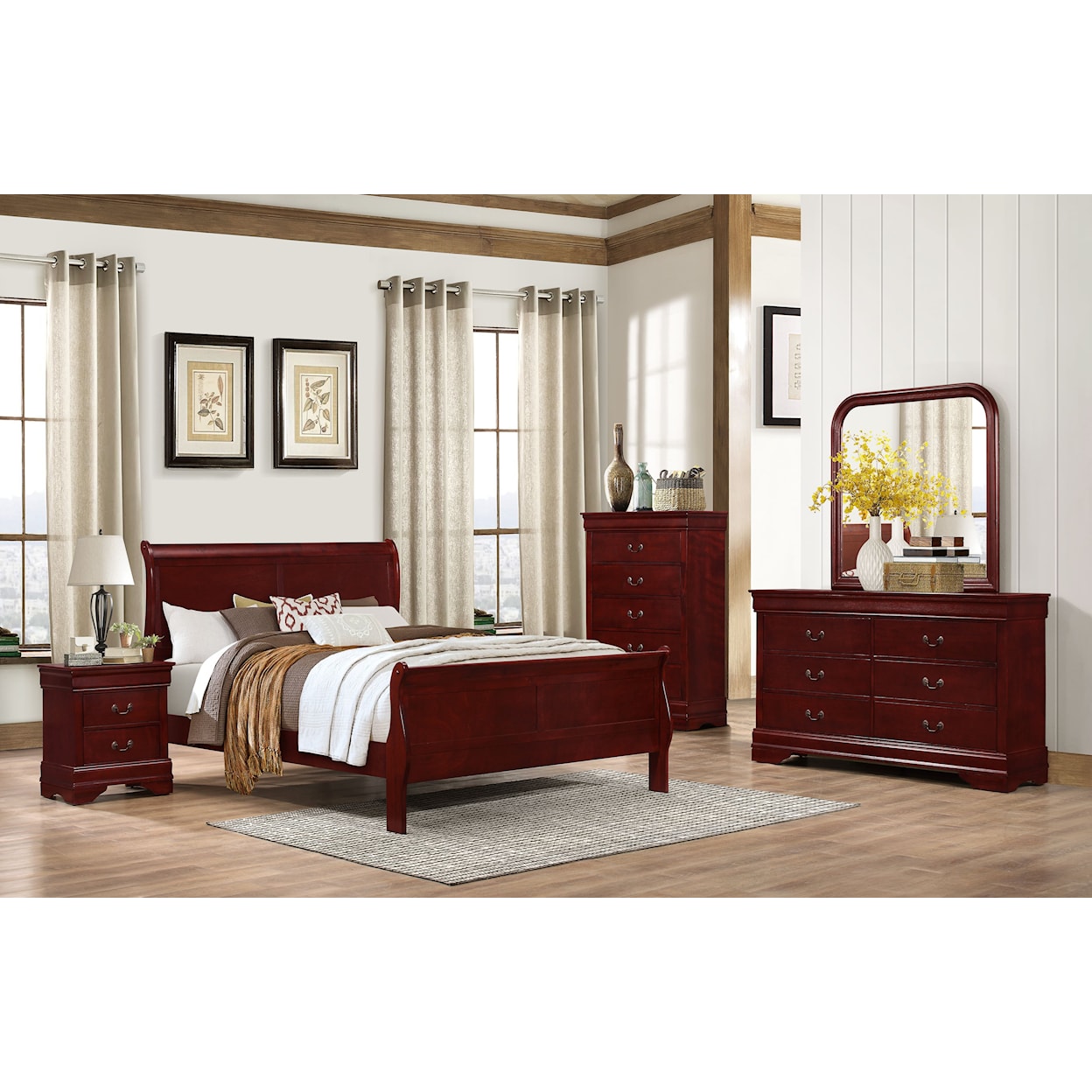 Lifestyle 4937 5 Piece Full Bedroom Set with Chest
