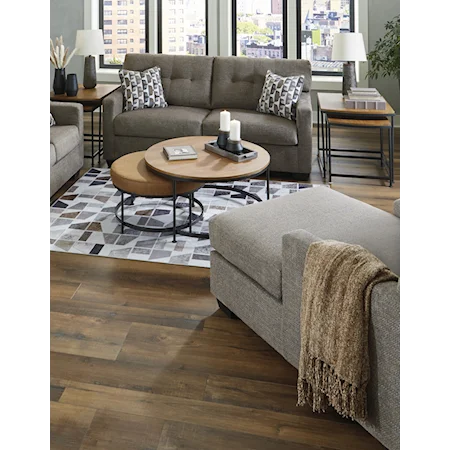 Contemporary 2 Piece Sofa and Chaise Living Room Set