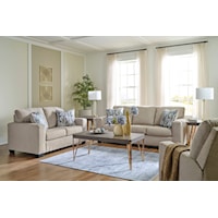 Parchment Sofa and Recliner Set