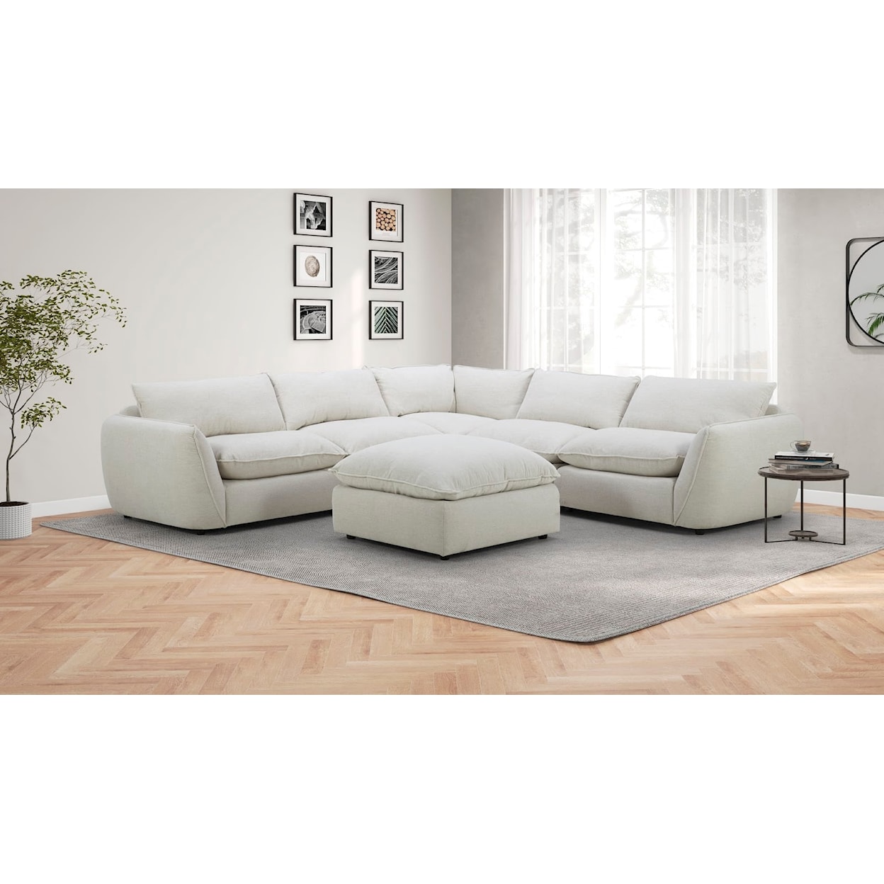 Kuka Home Brent 5-Piece Sectional Sofa