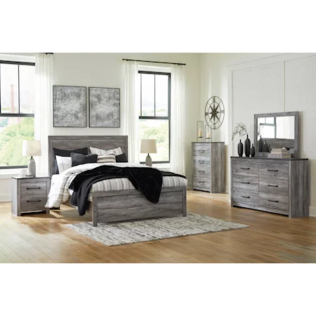 2 Piece Queen Panel Bed, 6 Drawer Dresser and 2 Drawer Nightstand Set