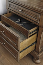 Concealed Felt-Lined Drawer in Night Stand