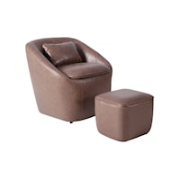 Swivel Barrel Chair and Ottoman