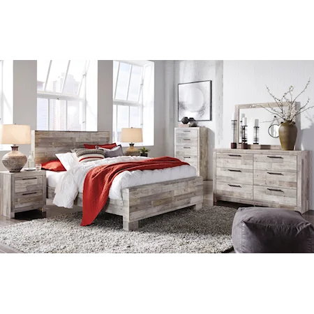 3 Piece Queen Panel Bed, 6 Drawer Dresser and 2 Drawer Nightstand Set