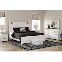 3 Piece King Panel Bed with Lights, Dresser, Nightstand and Chest Set