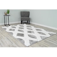 4D SHAG 5X8 GREY RUPEL RUG |