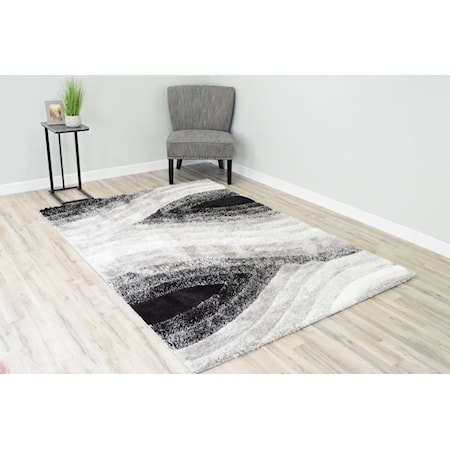 4D SHAG 5X8 GREY OCEAN RUG |