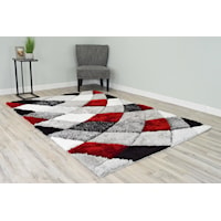 4D SHAG 5X8 RED WAVE RUG |