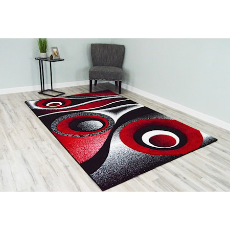 PREMIUM-5X8-1504 RED/SNOW/WHITE | AREA RUG