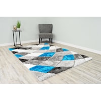 4D SHAG 5X8 TURQUOISE WAVE RUG |