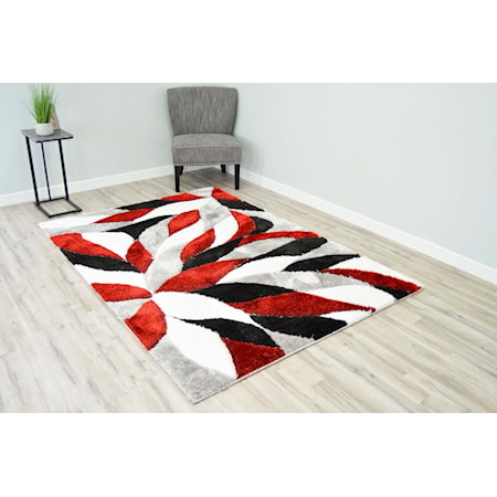 4D SHAGGY 5X8 RED AREA RUG |