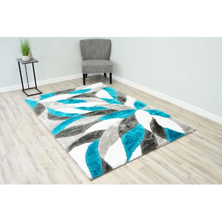 4D SHAGGY 5X8 TURQUOISE AREA RUG |