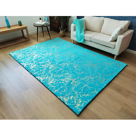 TURQUOISE GOLD 7X10 AREA RUG |