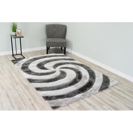 GREY 5X8 SHAGGY AREA RUG |