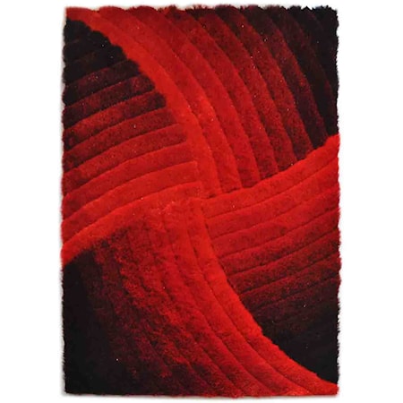 5X8 RED AREA RUG 3D |