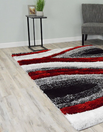 4D SHAG 5X8 RED OCEAN RUG |