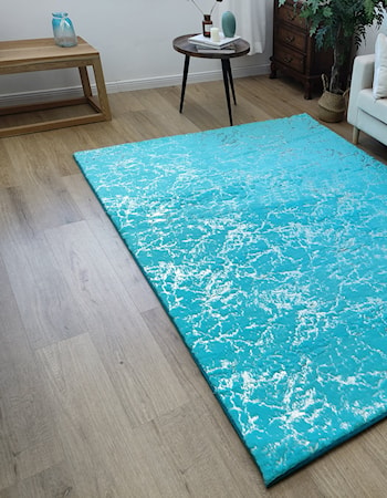 TURQUOISE GOLD 5X8 AREA RUG |