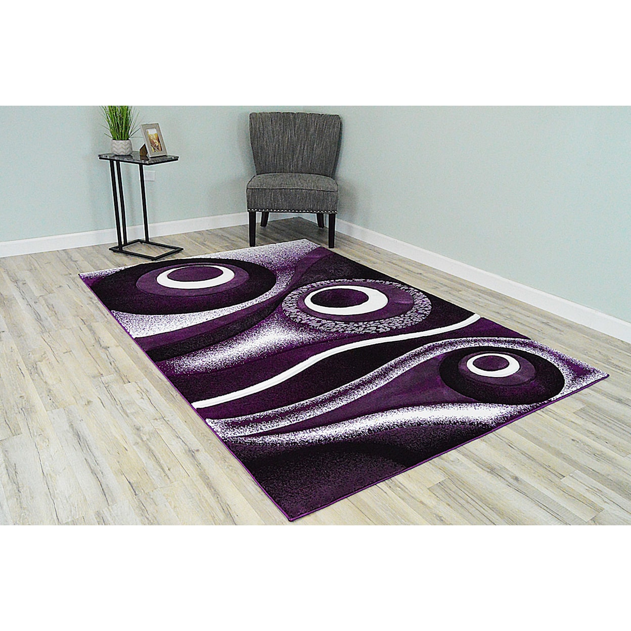 Zinatex Premium PREMIUM-8X11-1504 PURPLE/BLACK | AREA RUG