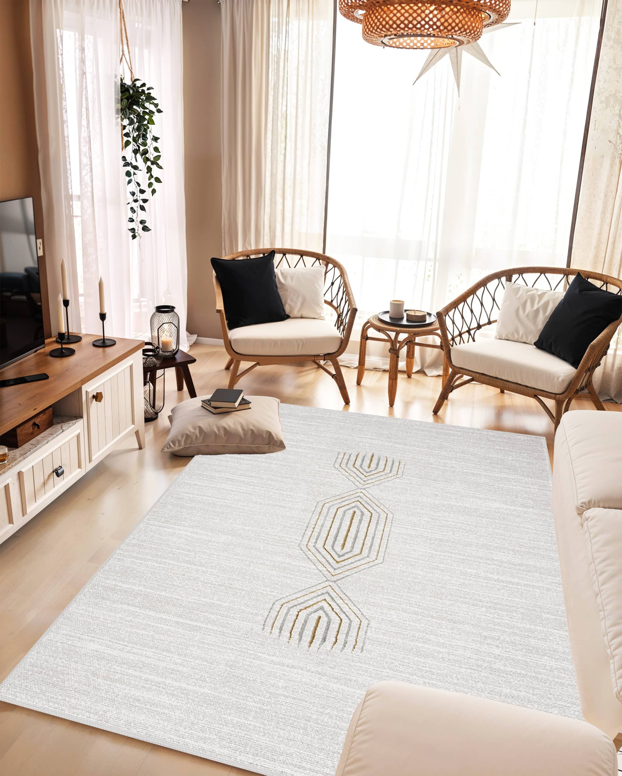 SIGNATURE 2X8 GREY AREA RUG. |