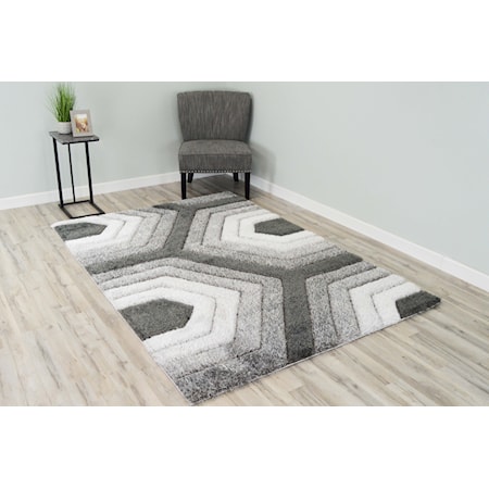 SHAGGY 5X8 GREY AREA RUG |