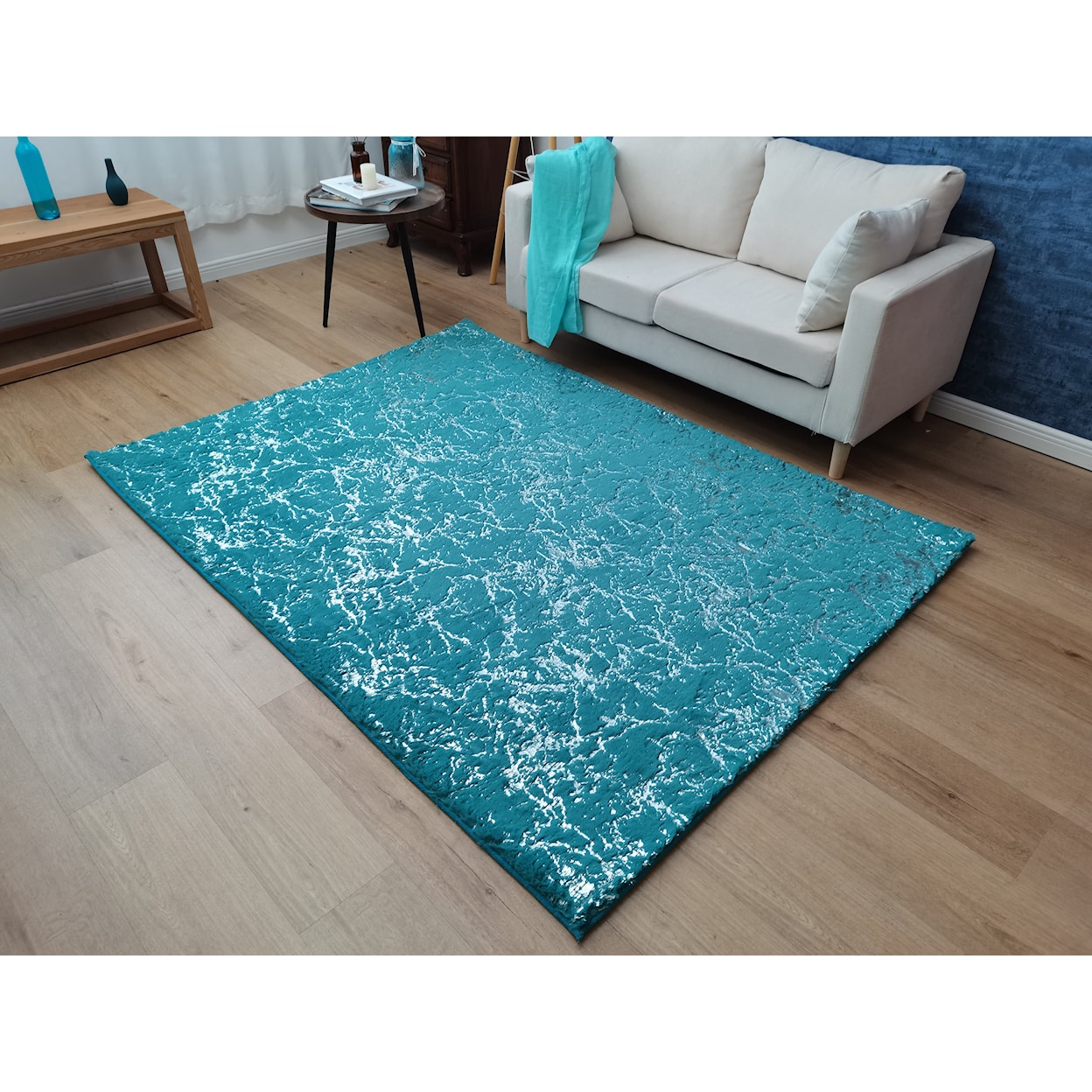 Zinatex Timmy Shaggy S Edition TURQUOISE SILVER 5X8 AREA RUG |